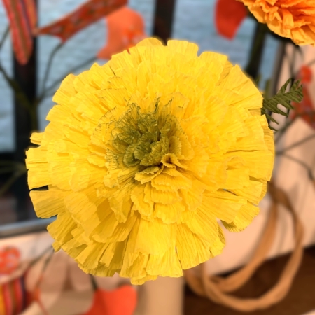 Goudsbloem in crêpepapier